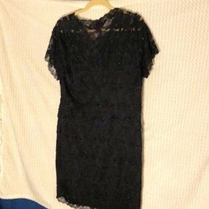 Marina Black Lace Cocktail Dress